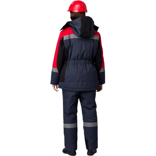 Костюм зимний женский Вектрон-2 СОП У. (тк.Смесовая,240) п/к, черный/красный/серый