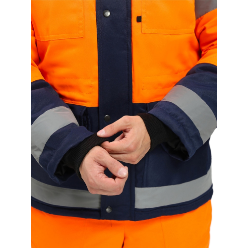 Костюм зимний для дорожника Ультра (тк.Смесовая,210) п/к, оранжевый/т.синий Костюм зимний для дорожника Ультра (тк.Смесовая,210) п/к, оранжевый/т.синий