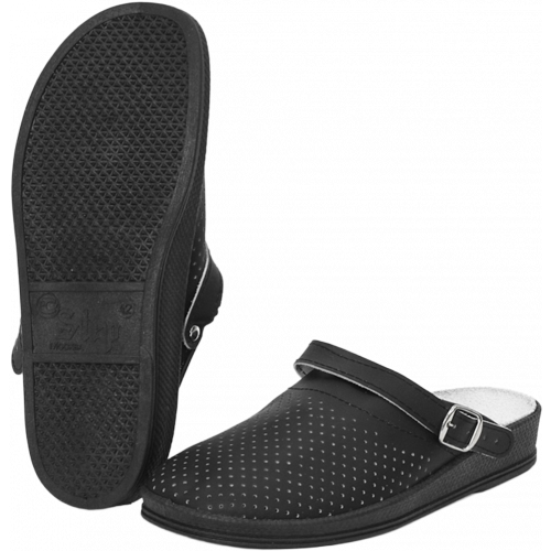 Сабо женские нат.кожа ПВХ, черный Сабо женские нат.кожа ПВХ, черный