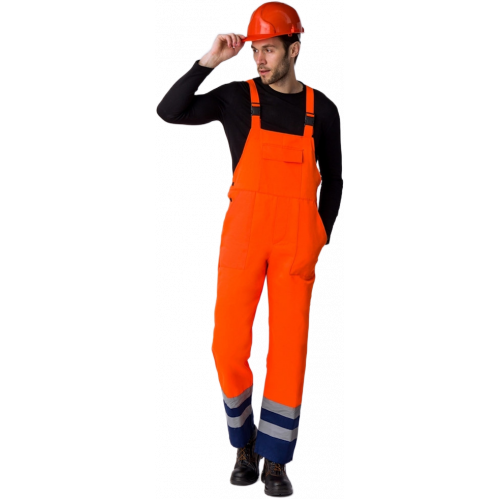 Костюм для дорожника с укороченной курткой (тк.Смесовая,210) п/к, оранжевый/т.синий Костюм для дорожника с укороченной курткой (тк.Смесовая,210) п/к, оранжевый/т.синий