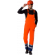 Костюм для дорожника с укороченной курткой (тк.Смесовая,210) п/к, оранжевый/т.синий