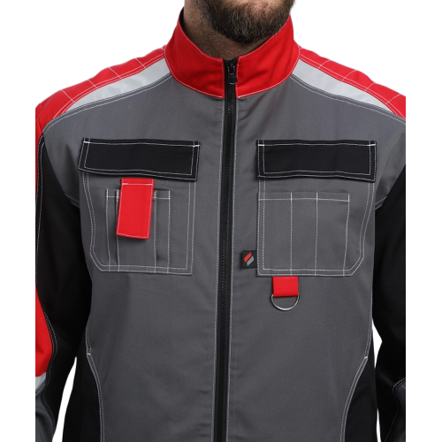 Костюм Вектрон-2 (тк.Смесовая МВО,240) п/к, серый/черный/красный Костюм Вектрон-2 (тк.Смесовая МВО,240) п/к, серый/черный/красный