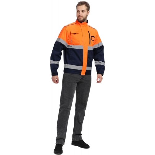 Куртка-трансформер сигнальная ProfLineSpecialist (тк.Смесовая МВО,240), оранжевый/т.синий Куртка-трансформер сигнальная ProfLineSpecialist (тк.Смесовая МВО,240), оранжевый/т.синий