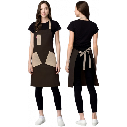 Фартук с грудкой универсальный Крафт (тк.Форвард,210), коричневый/бежевый (024) Фартук с грудкой универсальный Крафт (тк.Форвард,210), коричневый/бежевый (024)