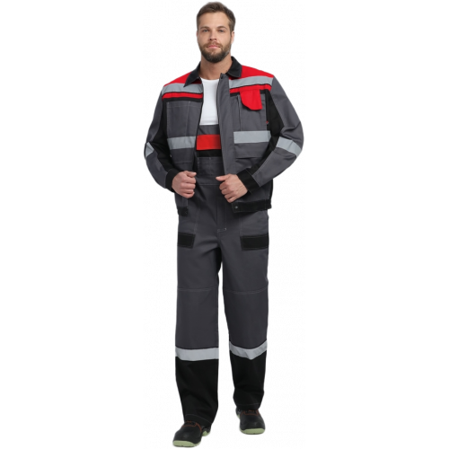 Костюм Виват-2 Премиум IMP (тк.Смесовая, 240) п/к, т.серый/черный/красный Костюм Виват-2 Премиум IMP (тк.Смесовая, 240) п/к, т.серый/черный/красный