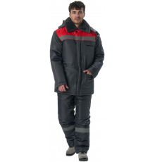 Костюм зимний Труженик-Ультра-2 (тк.Оксфорд) п/к, т.серый/красный Костюм зимний Труженик-Ультра-2 (тк.Оксфорд) п/к, т.серый/красный