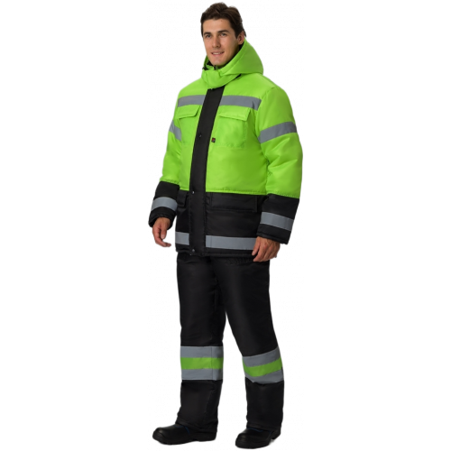 Костюм зимний для дорожника (тк.Оксфорд) брюки, лимонный/черный Костюм зимний для дорожника (тк.Оксфорд) брюки, лимонный/черный