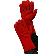 Краги спилковые красные с подкладкой Краги спилковые красные с подкладкой