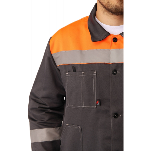 Костюм Лигор-2 СОП (тк.Смесовая,210) п/к, т.серый/оранжевый Костюм Лигор-2 СОП (тк.Смесовая,210) п/к, т.серый/оранжевый