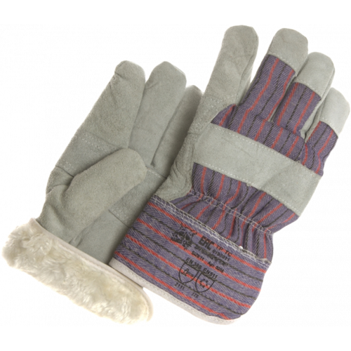 Перчатки спилковые комбинированные утепл.(иск.мех)