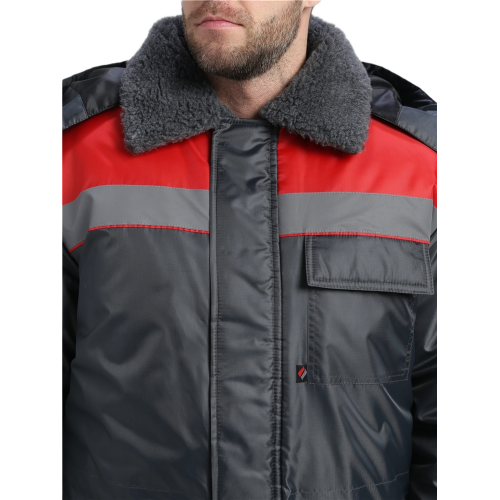 Куртка зимняя для бригадира NEW (тк.Оксфорд), т.серый/красный Куртка зимняя для бригадира NEW (тк.Оксфорд), т.серый/красный