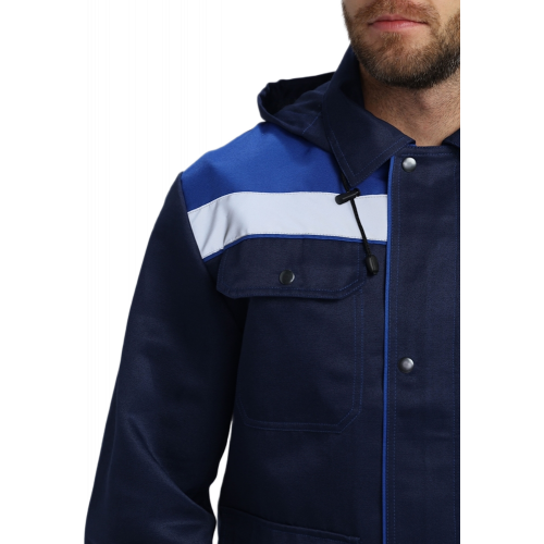 Костюм Нейч-2 СОП с капюшоном К. (тк.Смесовая,210) п/к, т.синий/васильковый