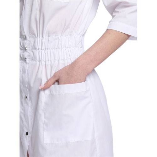 Халат женский Симпл-004 (тк.Смесовая,120) MedLine, белый Халат женский Симпл-004 (тк.Смесовая,120) MedLine, белый