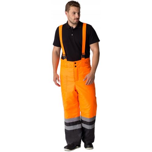 Костюм зимний для дорожника (тк.Оксфорд) брюки, оранжевый/черный Костюм зимний для дорожника (тк.Оксфорд) брюки, оранжевый/черный