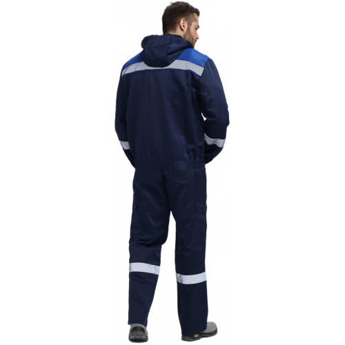 Костюм Нейч-2 СОП с капюшоном К. (тк.Смесовая,210) п/к, т.синий/васильковый