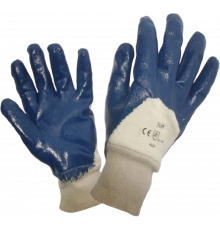 Перчатки нитриловые частичный облив манжет резинка Перчатки нитриловые частичный облив манжет резинка