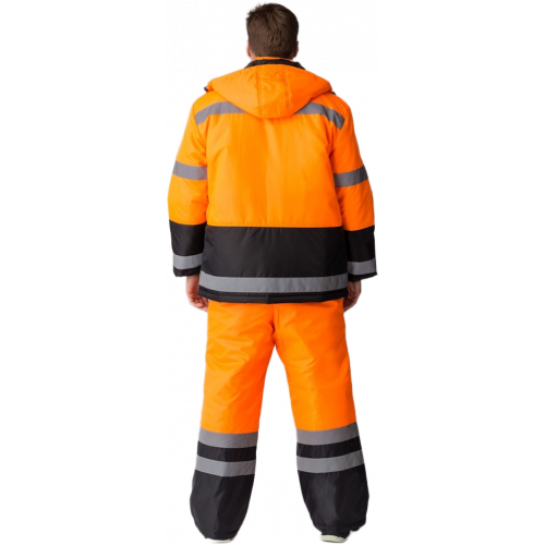 Костюм зимний для дорожника (тк.Оксфорд) брюки, оранжевый/черный Костюм зимний для дорожника (тк.Оксфорд) брюки, оранжевый/черный