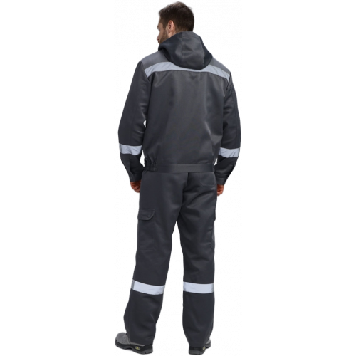 Костюм Нейч-2 СОП с капюшоном К. (тк.Смесовая,210) п/к, т.серый/св.серый