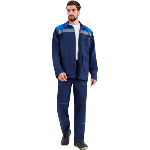Костюм Техник СОП (тк.Саржа,250) брюки, т.синий/васильковый