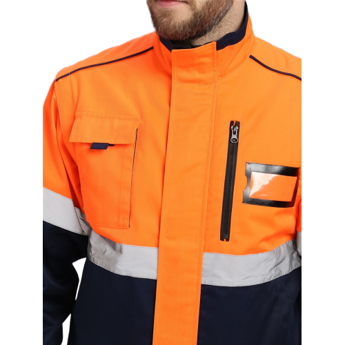 Куртка-трансформер сигнальная ProfLineSpecialist (тк.Смесовая МВО,240), оранжевый/т.синий Куртка-трансформер сигнальная ProfLineSpecialist (тк.Смесовая МВО,240), оранжевый/т.синий