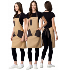 Фартук с грудкой универсальный Крафт (тк.Форвард,210), бежевый/коричневый (024) Фартук с грудкой универсальный Крафт (тк.Форвард,210), бежевый/коричневый (024)