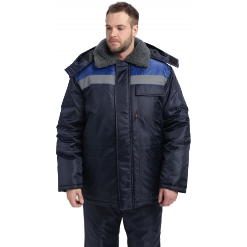 Куртка зимняя для бригадира NEW (тк.Оксфорд), т.синий/васильковый