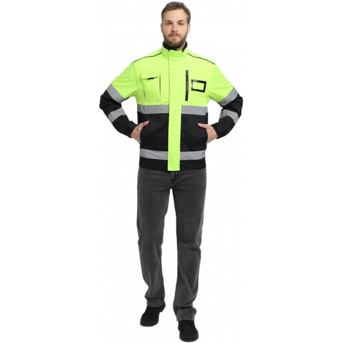 Куртка-трансформер сигнальная ProfLineSpecialist (тк.Смесовая МВО,240), желтый/черный Куртка-трансформер сигнальная ProfLineSpecialist (тк.Смесовая МВО,240), желтый/черный