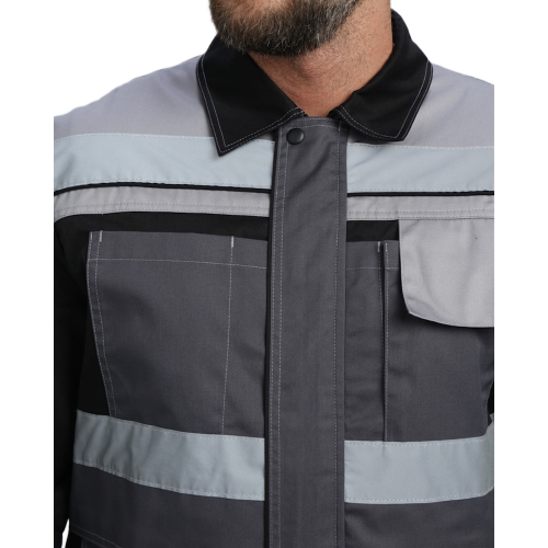 Костюм Виват-2 Премиум CH МВО (тк.Смесовая,240) п/к, т.серый/черный/св.серый