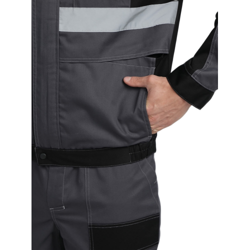 Костюм Виват-1 Премиум CH МВО (тк.Смесовая,240) брюки, т.серый/черный/св.серый