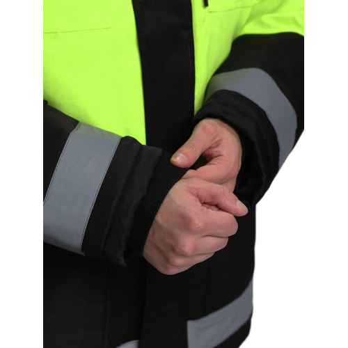 Костюм зимний для дорожника Ультра (тк.Смесовая,210) п/к, лимонный/черный Костюм зимний для дорожника Ультра (тк.Смесовая,210) п/к, лимонный/черный