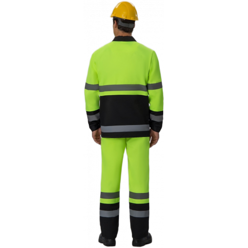 Костюм для дорожника (тк.Смесовая,210) п/к, лимонный/черный Костюм для дорожника (тк.Смесовая,210) п/к, лимонный/черный