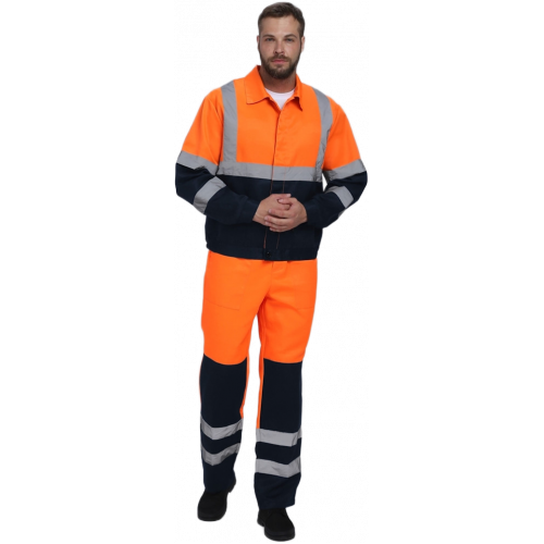 Костюм сигнальный Ярксион-2 СОП К. (тк.Смесовая,210) п/к, оранжевый/т.синий Костюм сигнальный Ярксион-2 СОП К. (тк.Смесовая,210) п/к, оранжевый/т.синий