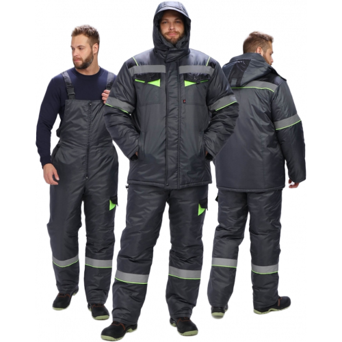 Костюм зимний Ховард (тк.OxLine) п/к, т.серый/черный/лимонный