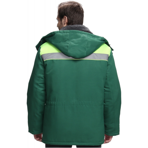 Куртка зимняя для бригадира NEW (тк.Смесовая,210), зеленый/лимонный