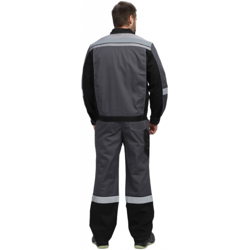Костюм Виват-1 Премиум CH МВО (тк.Смесовая,240) брюки, т.серый/черный/св.серый