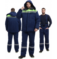 Костюм зимний Труженик-Ультра СОП (тк.Смесовая,210) брюки, т.синий/лимонный Костюм зимний Труженик-Ультра СОП (тк.Смесовая,210) брюки, т.синий/лимонный