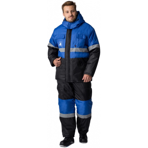 Костюм зимний Мегрес-2 СОП (тк.OxLine,90) п/к, васильковый/черный