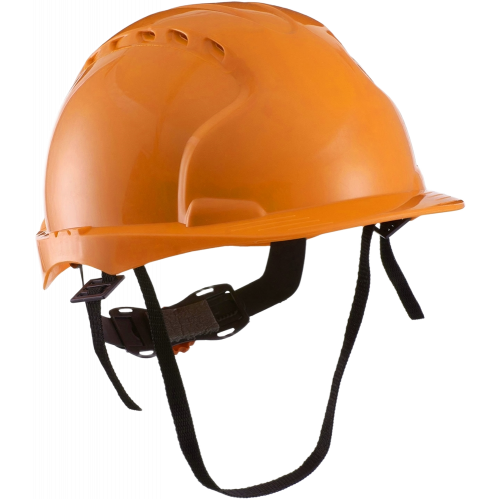 Каска защитная с вентиляцией (с храповиком), оранжевая Каска защитная с вентиляцией (с храповиком), оранжевая