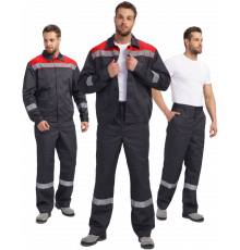 Костюм Лигор-1 Премиум СОП (тк.Смесовая,240) брюки, т.серый/красный Костюм Лигор-1 Премиум СОП (тк.Смесовая,240) брюки, т.серый/красный