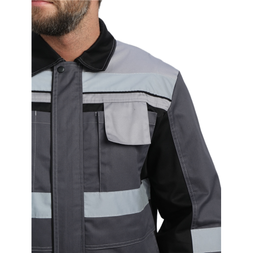 Костюм Виват-2 Премиум CH МВО (тк.Смесовая,240) п/к, т.серый/черный/св.серый