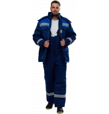 Костюм зимний Буря (тк.Смесовая,210) п/к, т.синий/васильковый