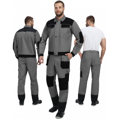 Костюм Вестгард-1 (тк.Канвас,260) брюки, т.серый/черный Костюм Вестгард-1 (тк.Канвас,260) брюки, т.серый/черный