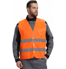 Жилет сигнальный Profline Base с пуговицами (тк.Полиэфир,100), оранжевый Жилет сигнальный Profline Base с пуговицами (тк.Полиэфир,100), оранжевый