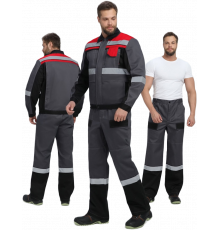 Костюм Виват-1 Премиум IMP (тк.Смесовая, 240) брюки, т.серый/черный/красный Костюм Виват-1 Премиум IMP (тк.Смесовая, 240) брюки, т.серый/черный/красный