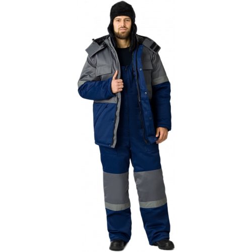 Костюм зимний Нордхард-2 СОП (тк.Смесовая,250) п/к, т.синий/серый