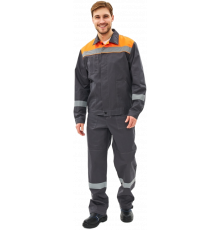 Костюм Липецк-1 СОП CH (тк.Смесовая,280) брюки, т.серый/оранжевый Костюм Липецк-1 СОП CH (тк.Смесовая,280) брюки, т.серый/оранжевый