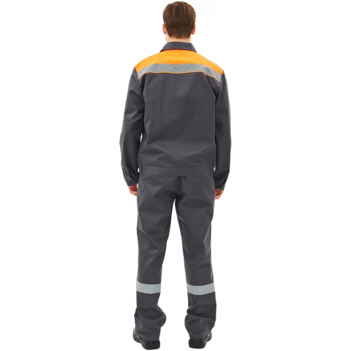 Костюм Липецк-2 СОП CH (тк.Смесовая,280) п/к, т.серый/оранжевый