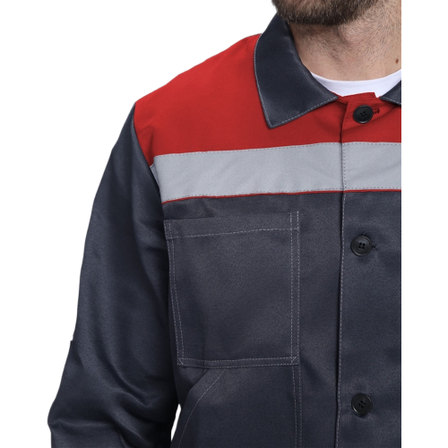 Костюм Лигор-1 СОП (тк.Смесовая,210) брюки, т.серый/красный