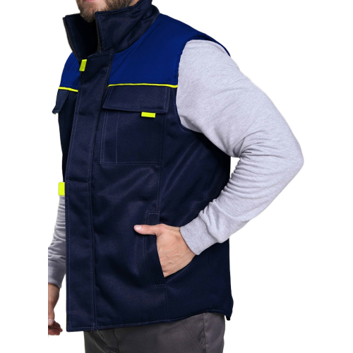Жилет утепленный Флофт (тк.Смесовая,210), т.синий/васильковый Жилет утепленный Флофт (тк.Смесовая,210), т.синий/васильковый
