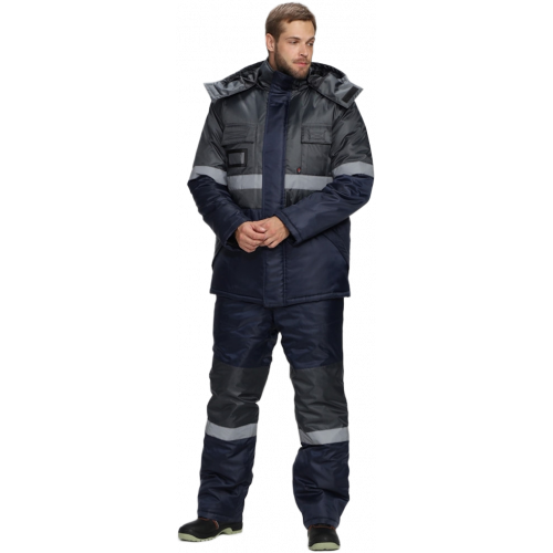 Костюм зимний Мегрес-2 СОП (тк.OxLine,90) п/к, т.серый/т.синий